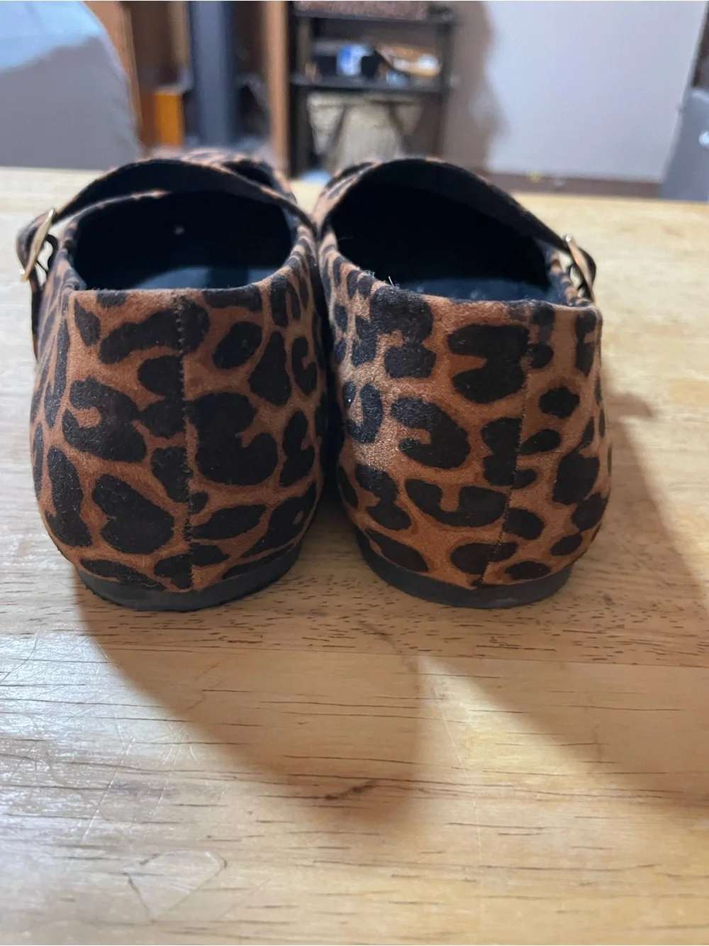 Youth Art Class Bronwyn Mary Jane ballet flat shoe black brown animal print 3
